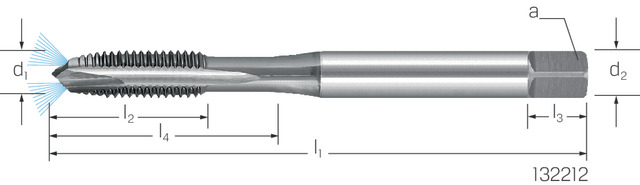 PREMUS gwintownik,M6, Uniwersalne, P (stal, żeliwo), M (stal nierdzewna, INOX), K (żeliwne), N (metale nieżelazne), S (nadstopów), plastikowe HSS-Co-PM DIN 371, DIN 376 DIN 13