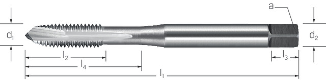 PREMUS gwintownik,M8LH, P (stal, stal odlewana), N (metale nieżelazne), tworzywo sztuczne HSS-E-V3 DIN 371, DIN 376 DIN 13