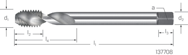 PREMUS gwintownik,M12, N (metale nieżelazne) HSS-Co DIN 371, DIN 376 DIN 13