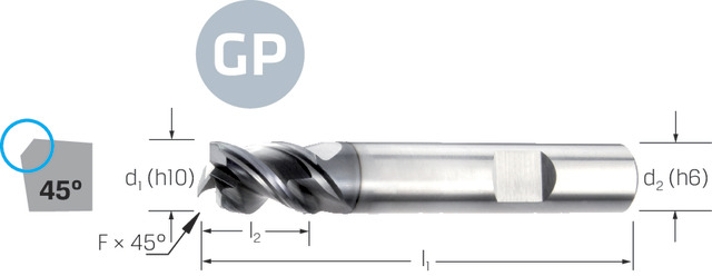 VHM frez trzpieniowy,5,00, M (stal nierdzewna, INOX), S (nadstopy) Węglik stały