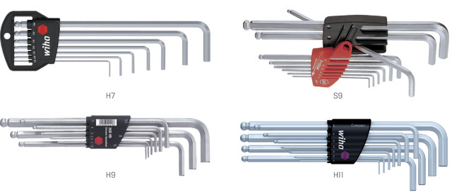WIHA zestaw kluczy trzpieniowych szeciokątnych,H7, DIN 2936 L Stal chromowo-wanadowa